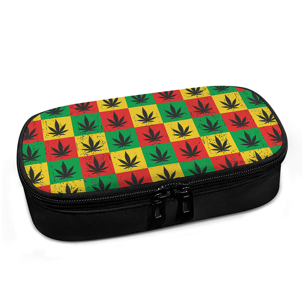 Reggae Marijuana Leaf Pattern Print Insulin Cooler Travel Case