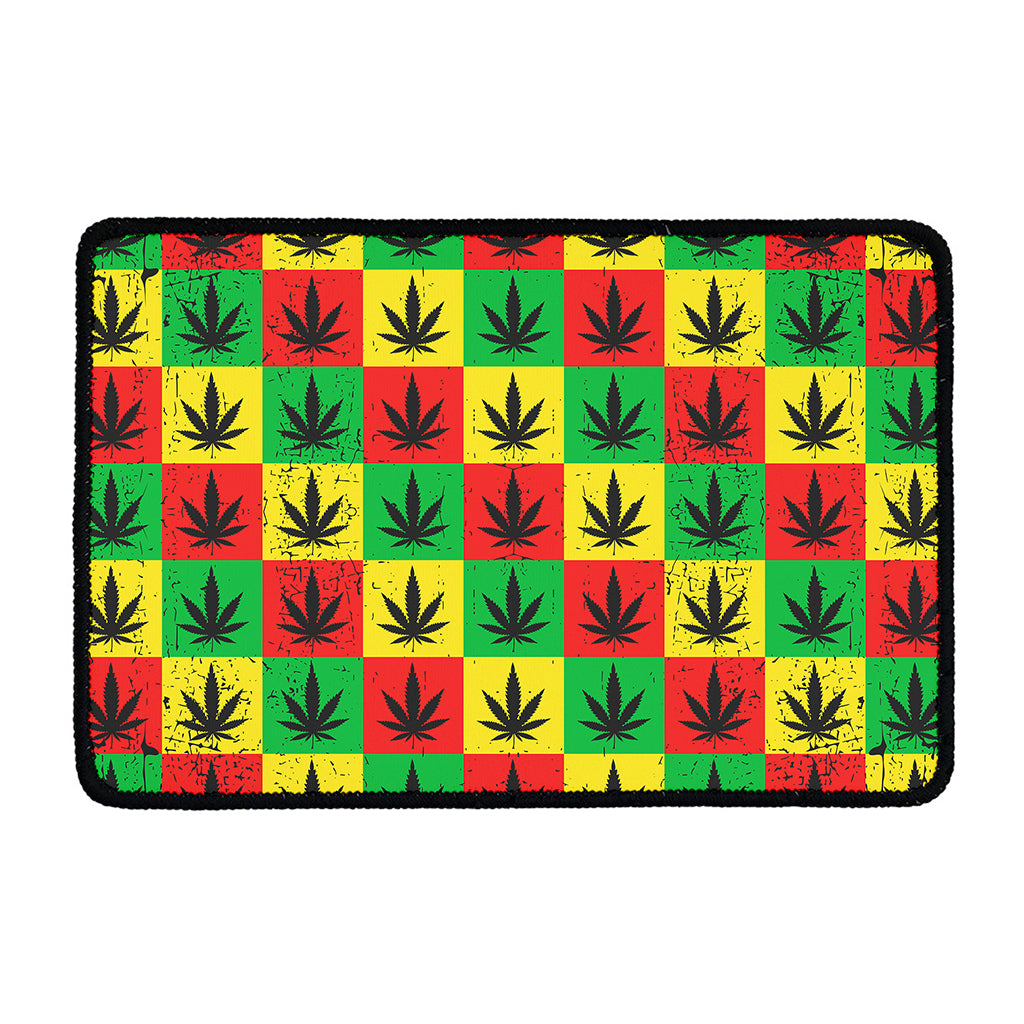 Reggae Marijuana Leaf Pattern Print Kitchen Mat
