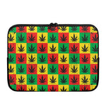 Reggae Marijuana Leaf Pattern Print Laptop Sleeve