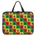 Reggae Marijuana Leaf Pattern Print Laptop Sleeve With Handle