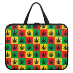 Reggae Marijuana Leaf Pattern Print Laptop Sleeve With Handle