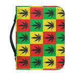 Reggae Marijuana Leaf Pattern Print Leather Bible Cover