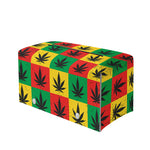 Reggae Marijuana Leaf Pattern Print Leather Tissue Box Cover