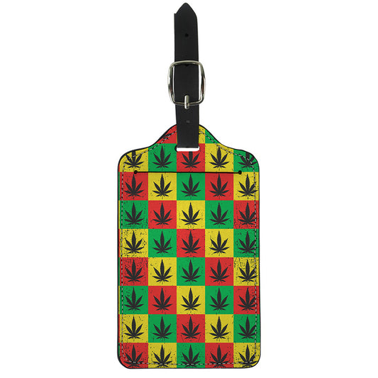 Reggae Marijuana Leaf Pattern Print Luggage Tag