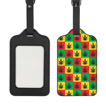 Reggae Marijuana Leaf Pattern Print Luggage Tag