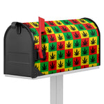 Reggae Marijuana Leaf Pattern Print Mailbox Cover