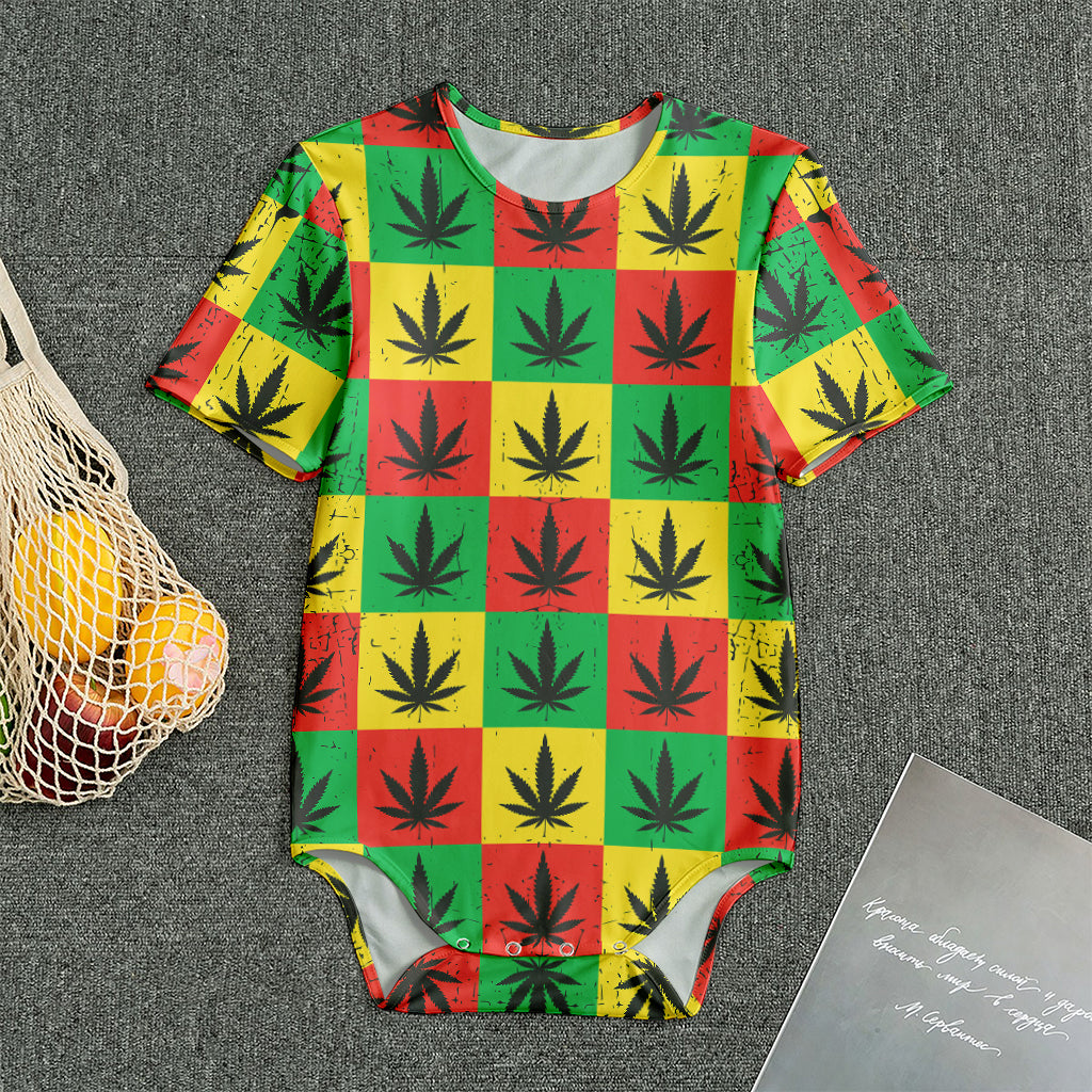 Reggae Marijuana Leaf Pattern Print Men's Bodysuit