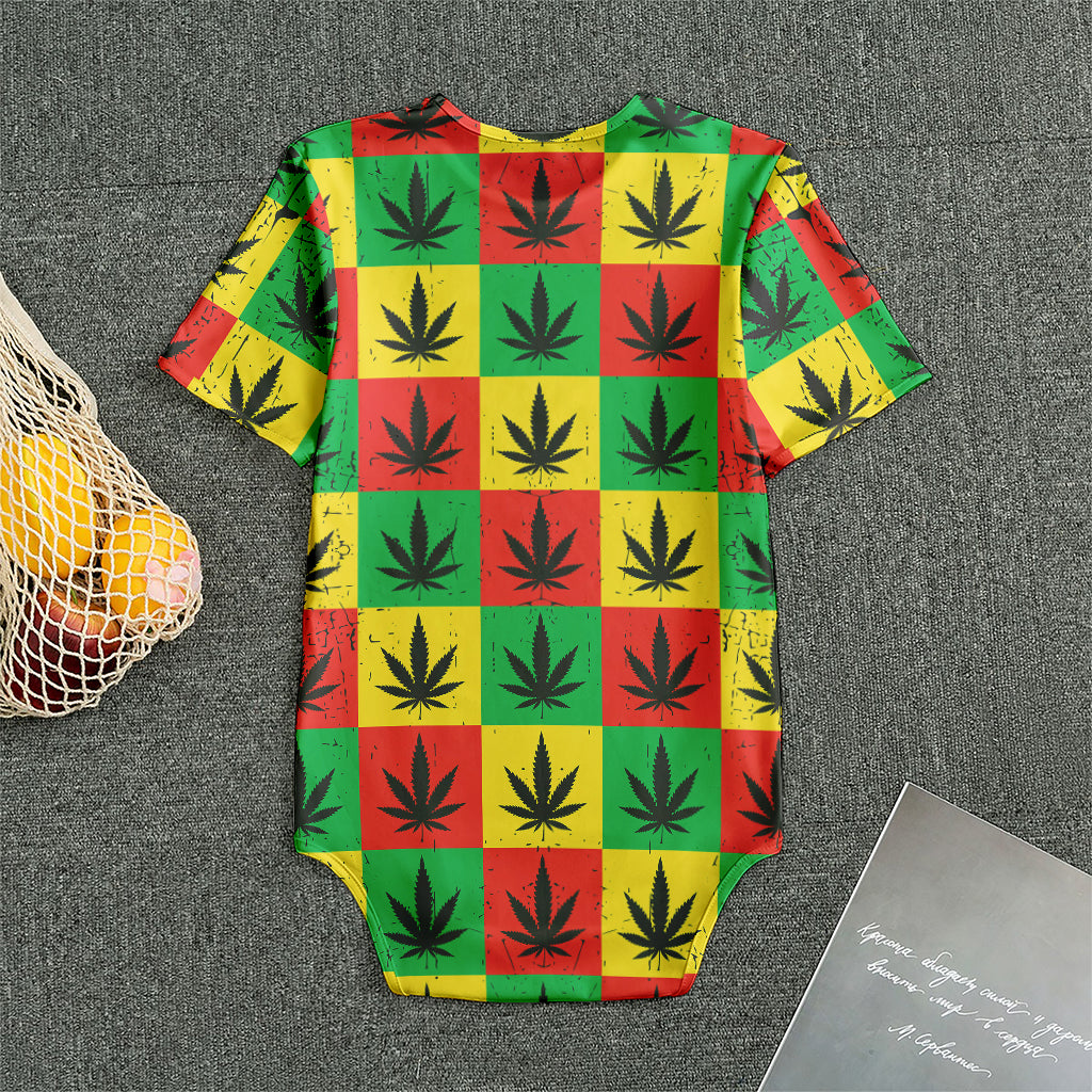 Reggae Marijuana Leaf Pattern Print Men's Bodysuit