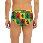 Reggae Marijuana Leaf Pattern Print Men's Briefs