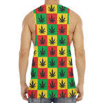 Reggae Marijuana Leaf Pattern Print Men's Muscle Tank Top