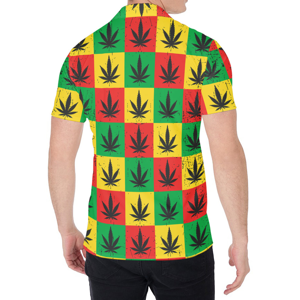 Reggae Marijuana Leaf Pattern Print Men's Shirt