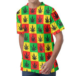 Reggae Marijuana Leaf Pattern Print Men's Velvet T-Shirt
