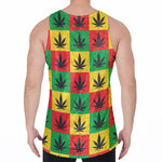 Reggae Marijuana Leaf Pattern Print Men's Velvet Tank Top
