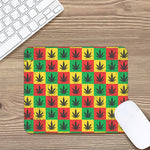 Reggae Marijuana Leaf Pattern Print Mouse Pad