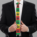 Reggae Marijuana Leaf Pattern Print Necktie