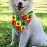 Reggae Marijuana Leaf Pattern Print Over The Collar Dog Bandana