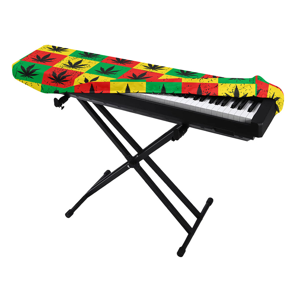 Reggae Marijuana Leaf Pattern Print Piano Keyboard Cover