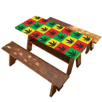 Reggae Marijuana Leaf Pattern Print Picnic Table Cover
