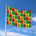 Reggae Marijuana Leaf Pattern Print Polyester Flag