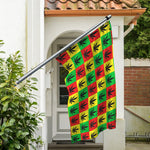 Reggae Marijuana Leaf Pattern Print Polyester Flag