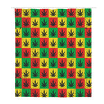 Reggae Marijuana Leaf Pattern Print Polyester Shower Curtain