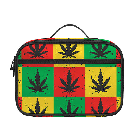 Reggae Marijuana Leaf Pattern Print Portable Lunch Bag