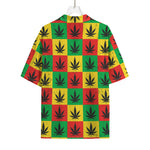 Reggae Marijuana Leaf Pattern Print Rayon Hawaiian Shirt