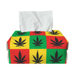 Reggae Marijuana Leaf Pattern Print Rectangle Tissue Box Cover