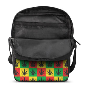 Reggae Marijuana Leaf Pattern Print Rectangular Crossbody Bag