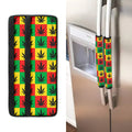 Reggae Marijuana Leaf Pattern Print Refrigerator Handle Covers