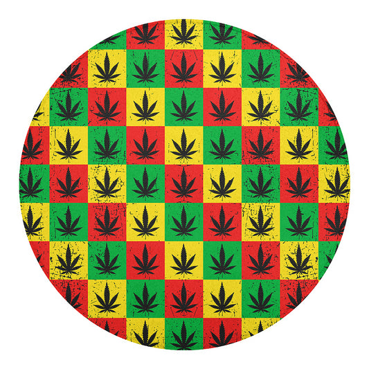 Reggae Marijuana Leaf Pattern Print Round Blanket