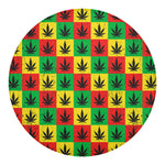 Reggae Marijuana Leaf Pattern Print Round Blanket