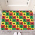Reggae Marijuana Leaf Pattern Print Rubber Doormat