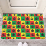 Reggae Marijuana Leaf Pattern Print Rubber Doormat