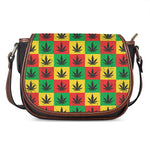Reggae Marijuana Leaf Pattern Print Saddle Bag
