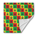 Reggae Marijuana Leaf Pattern Print Silk Bandana