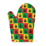 Reggae Marijuana Leaf Pattern Print Single Oven Mitt