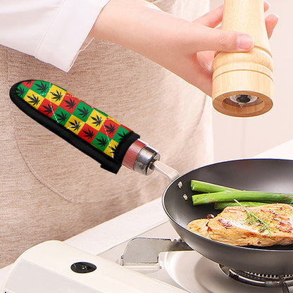 Reggae Marijuana Leaf Pattern Print Skillet Handle Cover