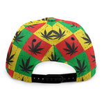 Reggae Marijuana Leaf Pattern Print Snapback Cap