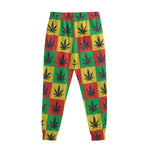 Reggae Marijuana Leaf Pattern Print Sweatpants