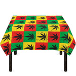 Reggae Marijuana Leaf Pattern Print Tablecloth