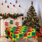 Reggae Marijuana Leaf Pattern Print Tablecloth
