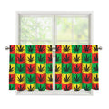 Reggae Marijuana Leaf Pattern Print Tier Curtains
