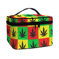 Reggae Marijuana Leaf Pattern Print Travel Makeup Bag