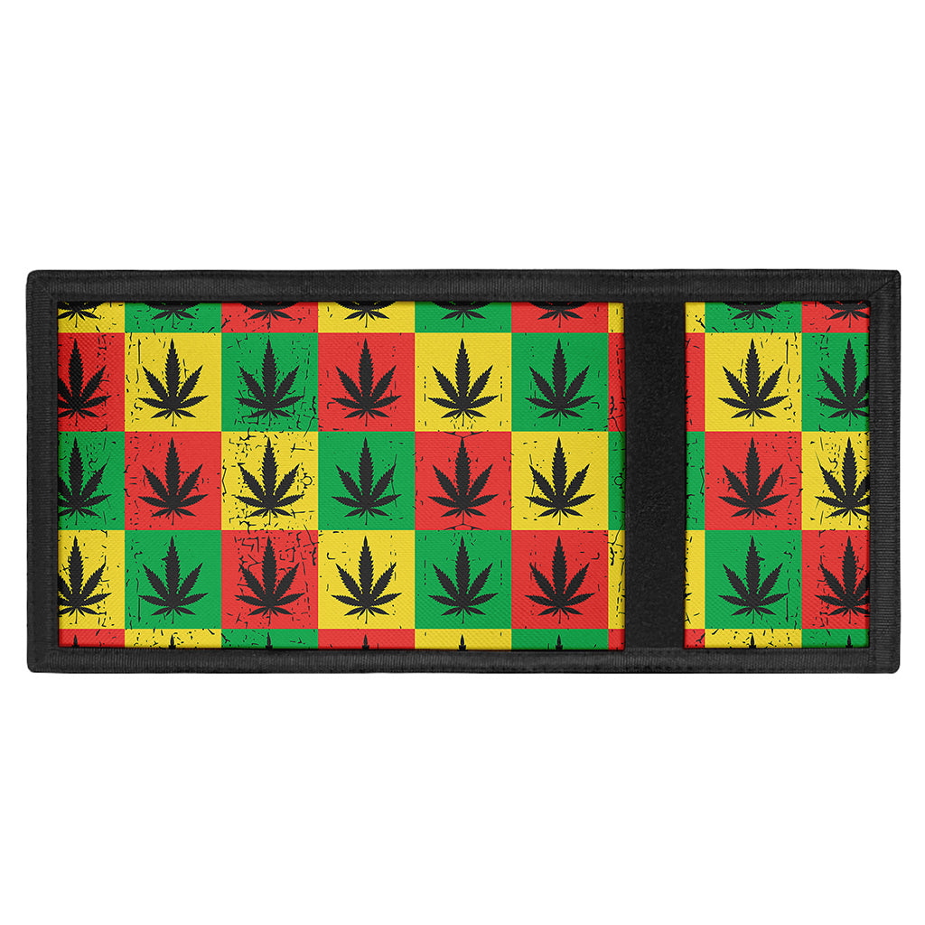 Reggae Marijuana Leaf Pattern Print Trifold Wallet