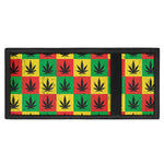 Reggae Marijuana Leaf Pattern Print Trifold Wallet