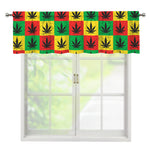 Reggae Marijuana Leaf Pattern Print Window Valance