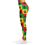 Reggae Marijuana Leaf Pattern Print Women's Leggings