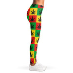 Reggae Marijuana Leaf Pattern Print Women's Leggings