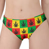 Reggae Marijuana Leaf Pattern Print Women's Panties